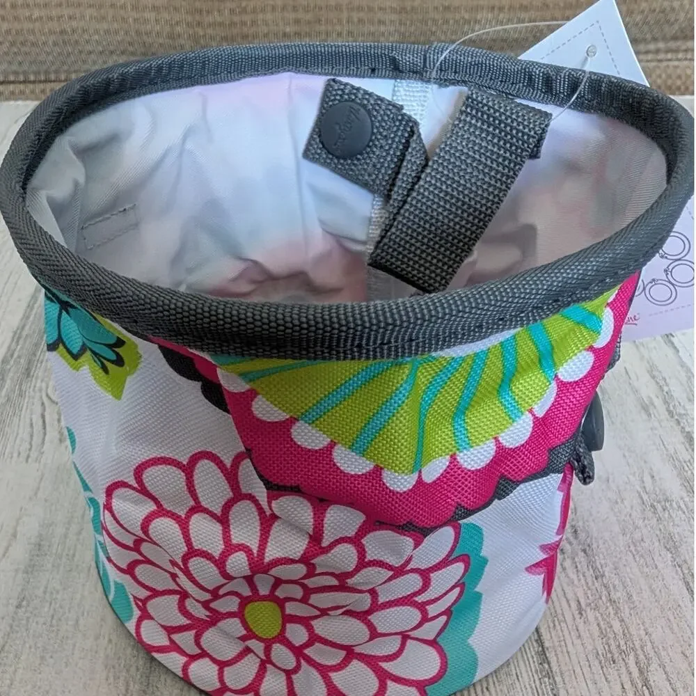 Thirty-One Bubble Bloom Oh Snap Bin PinkBlue Gray Green Floral NEW 31